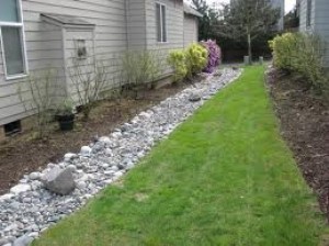 French Drain with River Rock